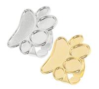 TOYANDONA 2pezzi Vassoio per Colori per Nail Art in Metallo Supporto per Smalto Anello per Dita Espositore Multiuso per Strumenti per Unghie Mini Tavolozza per Manicure Contenitore