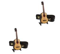 TOYANDONA 2sets Mini Chitarra Decorativa Realistico Completo Con Supporto e Custodia Decorazione Per Ufficio e Casa Per Amanti Della Musica