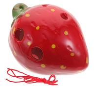 TOYANDONA 2sets Ocarina Ceramica Forma Di Fragola Con Strumento Musicale Per Ragazzo Ragazza Per Iniziare Suonare e Regali Creativi Ceramica Rossa