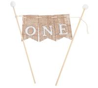 TOYANDONA 3 Decorazione Cake Bunting per Primo Compleanno Banner Topper Handmade per Torta Facile da Installare e Riutilizzabile per Celebrazioni
