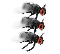 TOYANDONA 3 Fake Fly Figures Realistic Plastic Insect Toys For Early Education Nature Study Portable Stem Learning Tools