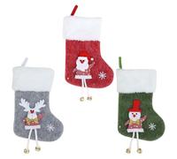 TOYANDONA 3 Pezzi Calze di Natale Decorativa in Poliestere Ampio Spazio per Dolci, Design Classico e Carino, per Appendere al Muro o All'albero di Natale
