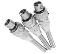 TOYANDONA 3 Pezzi Connettore Xlr a Blocco Argento, Resistente alla Deformazione, Portatile in Metallo e Plastica per Studi con Controllo Climatizzazione