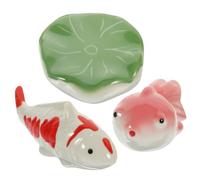 TOYANDONA 3 Pezzi Decorazione a Sfera in Ceramica Palla Decorazione dell'acquario Accessori per acquari OH Ornamento per Acquario Galleggiante Ceramica di Pesce Galleggiante Colore Casuale