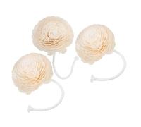TOYANDONA 3 Pezzi Fiore Diffusore Aroma Artificiale in Cotone, Beige | Effetto Realistico, Design Semplice ed Elegante, per Stanza, Ingresso e Supporto Profumi Auto