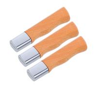 TOYANDONA 3 Pezzi Manico Coltello da Cucina in Legno Pieno di Faggio Sostituzione Ergonomica Antiscivolo per Impugnatura Confortevole e Sicura Ripristina Manici Danneggiati
