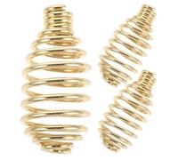 TOYANDONA 3 Pezzi Maniglia a Spirale in Metallo Dorato per Inserti Stufa e Barbecue, Resistente ad Alte Temperature Design Salvaspazio Moderno e Classico
