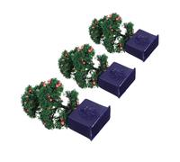TOYANDONA 3 Pezzi Miniature Decorative Potted Trees Realistic Small Artificial Fruit Bonsai For Dollhouses Photography Props And Compact Indoor Decor