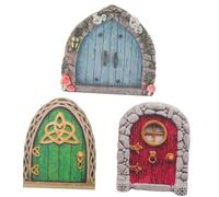 TOYANDONA 3 Pezzi miniporta Accessori per la casa degli Alberi Figurine di Fate Porta Fariy in Legno Statua della Porta Accessori da Giardino da Favola Porta Elfo di Legno
