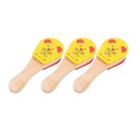TOYANDONA 3 Pezzi Wooden Animal Castanets For Ergonomic Lightweight Clappers For Early Music Learning And Fine Motor Skill Development