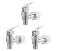 TOYANDONA 3 rubinetti dispenser per bevande in argento per bottiglie | Rubinetto per dispenser d'acqua, adatto a dispenser per bevande da festa, caraffe per succhi di frutta, plastica robusta,