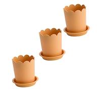 TOYANDONA 3 Set Vaso di Fiori Rosa Pentola Alto Fioriere Vivaio Vasi da Giardino Porta Piantagione di Fiori Piante di Piante Vaso di Fiori Bonsai Plastica Orange