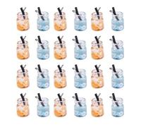 TOYANDONA 30 Pezzi Ciondolo Mini Bottiglia Bevanda Frutta per Gioielli Fai | Plastica, Stili Assortiti Creativi ed Eleganti, per Orecchini e Bracciali, Decorazione Micro Paesaggio Colore Casuale