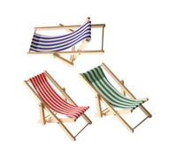 TOYANDONA 3pezzi Da Spiaggia Pieghevole in Miniatura Per Casa Delle Bambole Realizzata in Legno Robusto e Stoffa Design e Adatta Scene Di Vacanze Al Mare o Picnic All