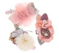 TOYANDONA 3pezzi Flower Girl Hair Clip Barrettes Decorazioni Floreali e Faux Accessori Per Ragazze Per Speciali e Fotografia