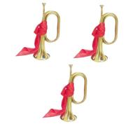 TOYANDONA 3pezzi Strumento Musicale Bugle Metallo Per Principianti Per Band e Orchestre Suono e Potente Completo Di Scarf Elegante e Facile Da Suonare
