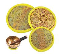 TOYANDONA 3pezzi Tappetini Cuscinetti Per Ciotole Sonore Tibetan Singing Bowls Supporto Con Ricami Vintage Cuscini Meditazione Zen