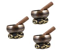TOYANDONA 3sets Ciotola Tibetana Per Meditazione Con e Cuscino Perfetta Per Yoga e Relax Per Pratiche Spirituali e Riti Buddisti