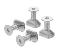 TOYANDONA 4 Pezzi Acciaio Inossidabile Viti per Montaggio Foil Argento M8 | Dado a T per Binari e Piastre, Filettatura M8, Resistente alla Ruggine, per Wing Foil e Surf Foil