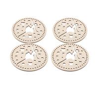 TOYANDONA 4 Pezzi Base per Borse all Uncinetto in Legno Rotonda Ballerina | Fondo Borsa Beige, Disco Vuoto Non Finito, per Corda di Cotone e Lavori Fai