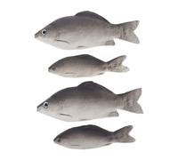 TOYANDONA 4 Pezzi Fish Figurines Set Lightweight PU Material Realistic Sea Animal Figures For Photography Party Display And Food Styling Portable Artificial Fish Props With Authentic