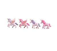 TOYANDONA 4 Pezzi Micro Decorazione Paesaggistica Giocattoli Decorazioni Unicorno Decorazione Torta Unicorno Mini Cake Topper Unicorno Arredamento Unicorno Cavallo Volante Micro Resina