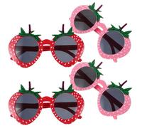 TOYANDONA 4 Pezzi Occhiali Divertenti a Forma di Fragola in ABS per Donne | Leggeri e Comodi, Facili da Pulire, Molto Fotogenici, per Feste Hawaiane e Foto Social