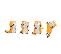 TOYANDONA 4 Pezzi Ornamenti di decorazione della torta da forno Animali decorazioni piccolo arredamento procione topper in resina per torte decorazione desktop in resina pvc Giallo