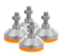 TOYANDONA 4 Pezzi Piedini Altezza Regolabile Regolabili con Base in Gomma Antiscivolo in Acciaio al Carbonio e Cappuccio Fisso per Macchine Utensili come Torni e Fresatrici