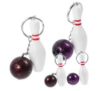 TOYANDONA 4 Pezzi Portachiavi Bowling Decorativo Rossi Ciondoli per Borse e Accessori e Leggeri per Appassionati Bowling