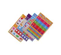 TOYANDONA 4 Pezzi Poster Didattico per 3-6 Anni in Carta Patinata Flashcard Lettere e Matematica per Apprendimento Interattivo in Casa e Angolo Studio