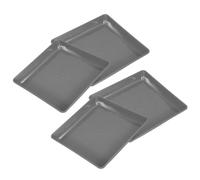 TOYANDONA 4 Pezzi Sottovaso Quadrato in Plastica Resistente Base Rialzata, Vassoio Raccogli Acqua per Piante da Interno e Balcone, Piattini per Vasi di Fiori Grigio Cemento 25x25 Cm