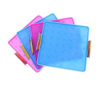 TOYANDONA 4 pezzi Tavoletta Nail Plate Matematica Primaria in Plastica Durevole Geoboard con Elastici per Apprendimento Geometria Educativo Colore Casuale Colore Casuale