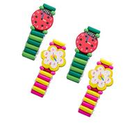 TOYANDONA 4 Pz impostore orologio da polso per bambini giocattoli per bambini arti e mestieri per bambini artigianato in legno orologi da cartone animato di legno guarda premio bambino Bambù