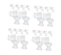 TOYANDONA 4 Set Accessori Da Bagno Per Casa Delle Bambole Bambola Arredamento Di Toilette in Miniatura Piccola Toilette Giocattolo Vasino Wc Giocattolo Bianca Plastica 6 Pezzi*4