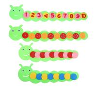 TOYANDONA 4 Set Giocattolo Educativo Numerico Bruco Non Tessuto | Kit Didattico, Facile da Usare, per Scuola e Genitore Figlio, Design Adorabile