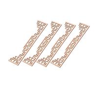TOYANDONA 4 Wood Onlays For Dollhouse Miniature Unfinished Chinese Architectural Beam Appliques Diy Table Model Materials With Layered Carved Texture