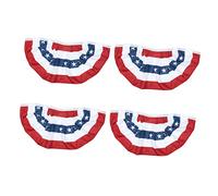 TOYANDONA 4pezzi Bandierine Plissettate Usa Bandiere Americane Patriottiche Mezza Ventaglio Decorazioni Per Memorial Day e Luglio