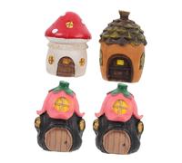 TOYANDONA 4pezzi Casa da Giardino in Miniatura di Materiale Plastico Accessori per Giardino di Fatina Decorazioni per Esterni Porta della Casa di Fatina per Creare Un Villaggio di Fatine di