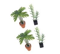 TOYANDONA 4pezzi Mini Bambù in Vaso Piante Verdi in Miniatura Per Case Delle Bambole Accessori Per Decorazione Da Te Scene Giardino e Interni
