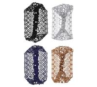 TOYANDONA 4pezzi Sciarpa per Capelli in Pizzo Perline Finte di Fasce per Capelli Eleganti per Donne e Ragazze Cristalli per Varie Occasioni