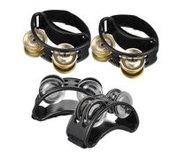 TOYANDONA 4pezzi Tamburello Per Piedi Con Campanelli Musicali Pedale Percussione Per Strumento Tamburello Da Piede Per Adulti e Principianti Per Performance e Insegnamento