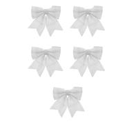 TOYANDONA 5 Pezzi Fiocchi Natalizi Glitterati Argentati in Plastica e | Addobbi per Vetrine Festive e Abiti, Tocco Giocoso, Design Adorabile, Accessori Assortiti, Uso Versatile