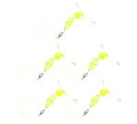 TOYANDONA 5 Pezzi Rig da Pesca per Carpe con Gabbia Esca in Metallo e | Fondo e Acque Ferme, Verde Chiaro, Leader Rinforzati, Cambio Esca Rapido, Anti Groviglio