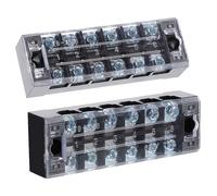 TOYANDONA 5 Pezzi Striscia in Plastico e Ottone di Barriera Terminale Isolata 45a 600v Connessione a Vite e Copertura Trasparente per Ispezione Visiva