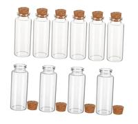 TOYANDONA 50 pezzi Mini Bottiglie in Vetro Trasparente con Tappo in Sughero Protettivo Barattoli Piccoli per Messaggi Incantesimi e Decorazioni Matrimonio