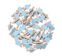 TOYANDONA 50pcs Mini Mollette Legno Del Fumetto Amore Cuore di Fissaggio per Foto Carta Pittura Decorazione della Festa (Blu)