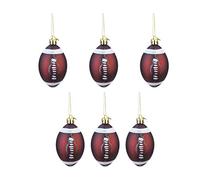 TOYANDONA, 6 palline di Natale per albero di Natale rugby, decorazioni per albero di Natale, in plastica, da appendere, per lo sport