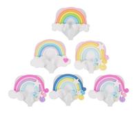 TOYANDONA 6 pezzi Ganci da Parete Forma di Cuore Arcobaleno Ganci Appendini Roba in Abs e Acciaio Inossidabile Decorativi e Compatti per Cappelli Asciugamani Giacche Facili da Installare