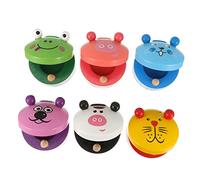 TOYANDONA 6 pezzi Giocattoli Musicali in Legno per Anni Castagnette Orff Educative con Design Cartoon Puzzle Sonoro Leggero e Portatile per Sviluppo Ritmo e Talento Musicale